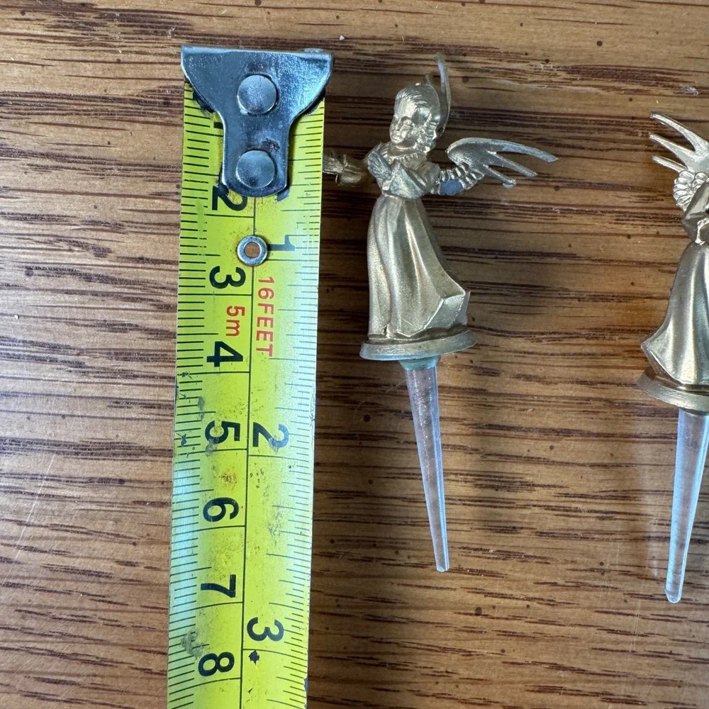 Set of 23 Vintage Gold Tone Angel Christmas Pick‎ Ornaments 1.5 inch